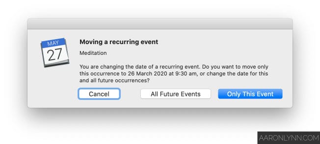 Changing Future Recurring Events